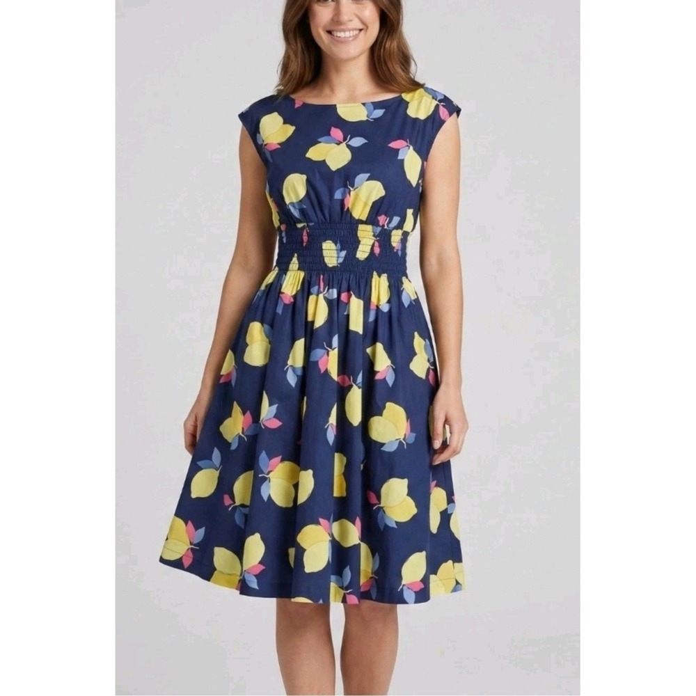 Kate Spade New York Lemon Zest Blaire Dress Womens Size US 0 Navy Blue MSRP $229